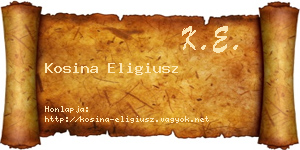 Kosina Eligiusz névjegykártya